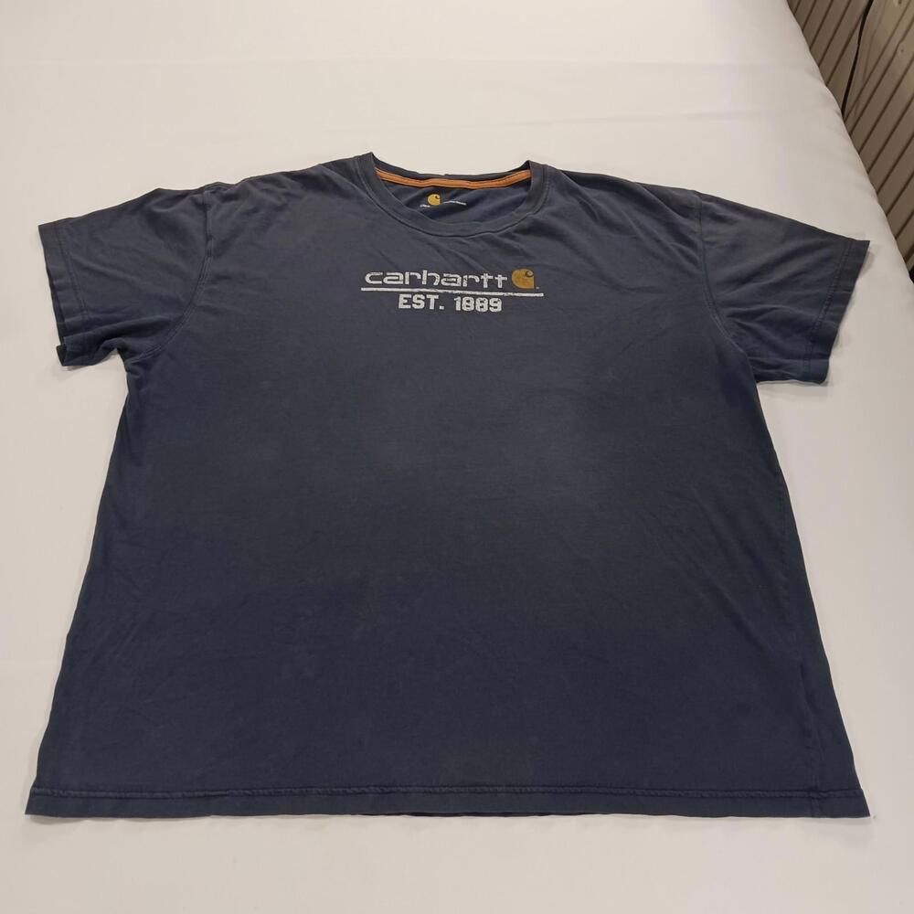 Carhartt K568 NVY Men's Blue Cotton T-Shirt Adult 2XL Graphic Tee Short Sleeve